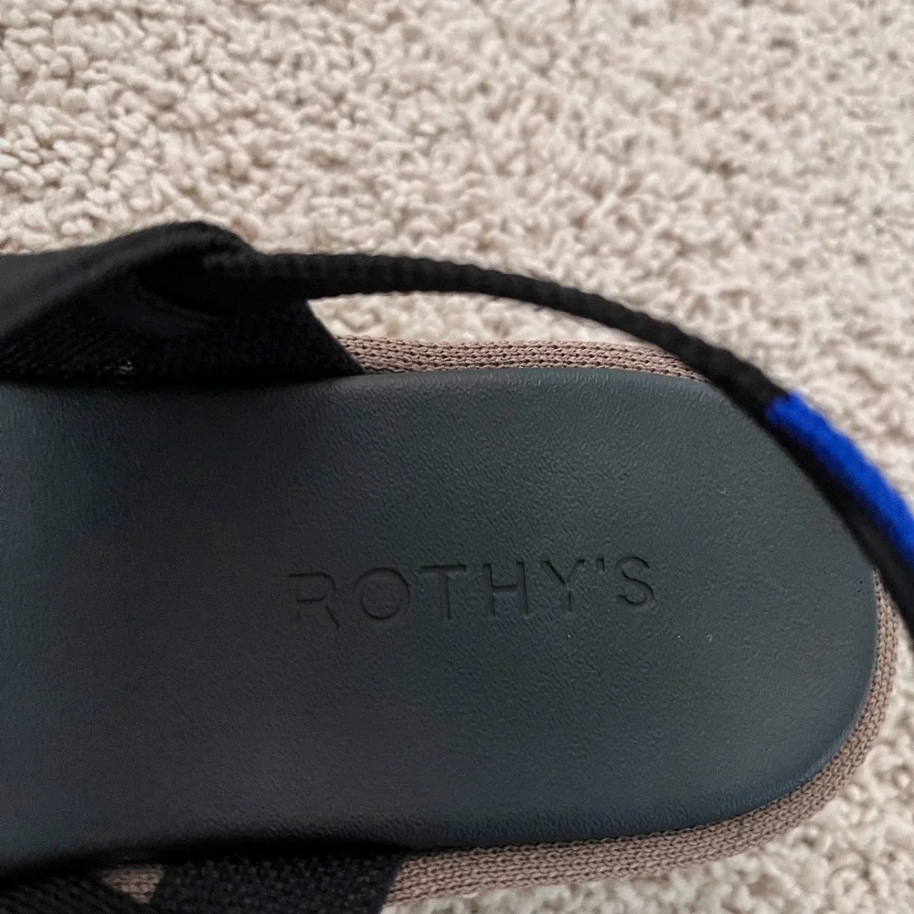 ROTHYS The Lightweight Wedge Platform Sandal Black Women's Size 9 W9